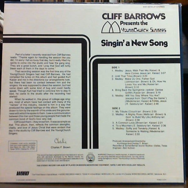 The Young Church Singers : Singin' A New Song (LP, Album)