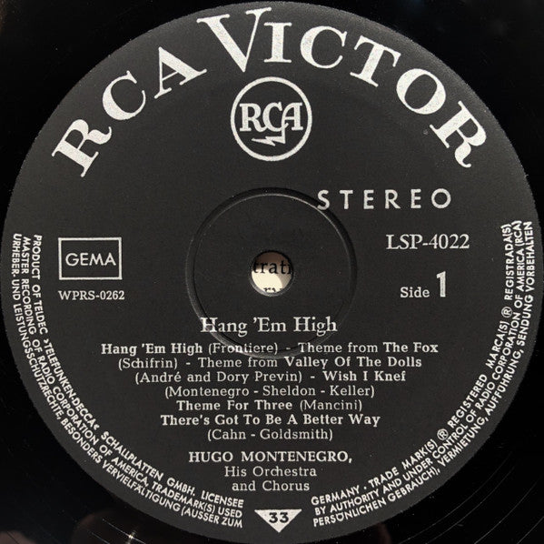 Hugo Montenegro, His Orchestra And Chorus : Hang 'Em High (LP)