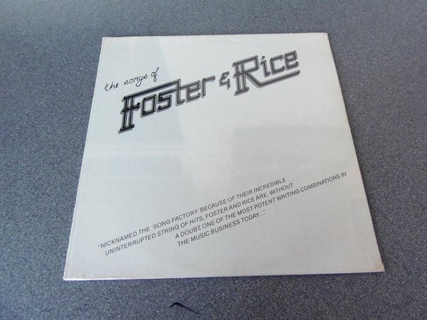 Foster* & Rice* : The Songs Of Foster & Rice (LP, Album, Promo, Smplr)