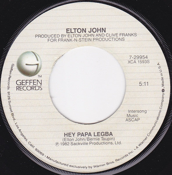 Elton John : Blue Eyes (7", Single, All)