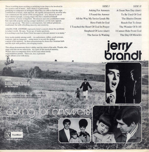 Jerry Brandt (3), The Dick Anthony Orchestra : Asking For Answers (LP)