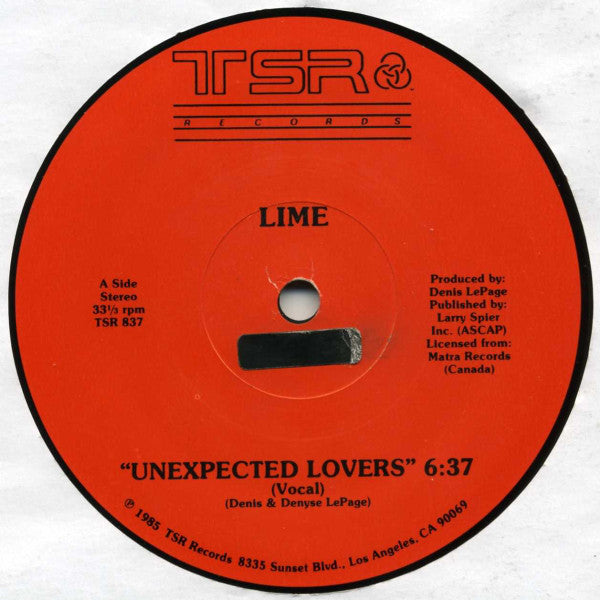 Lime (2) : Unexpected Lovers (12", Red)