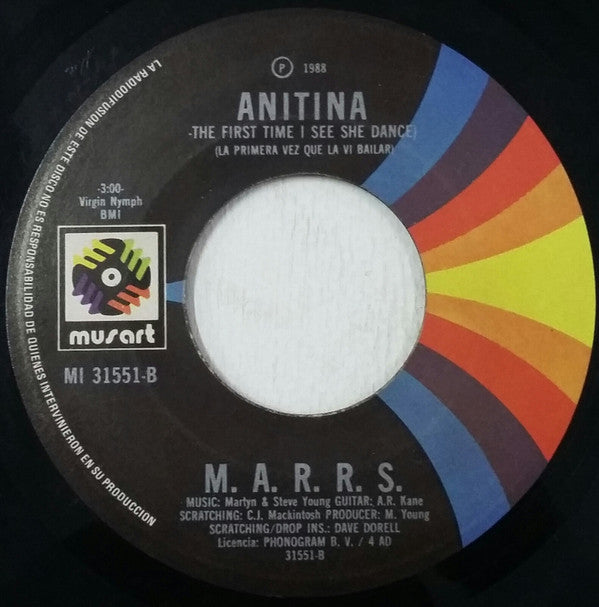 M.A.R.R.S.* : Pump Up The Volume = Subele Al Volumen (7", Single)