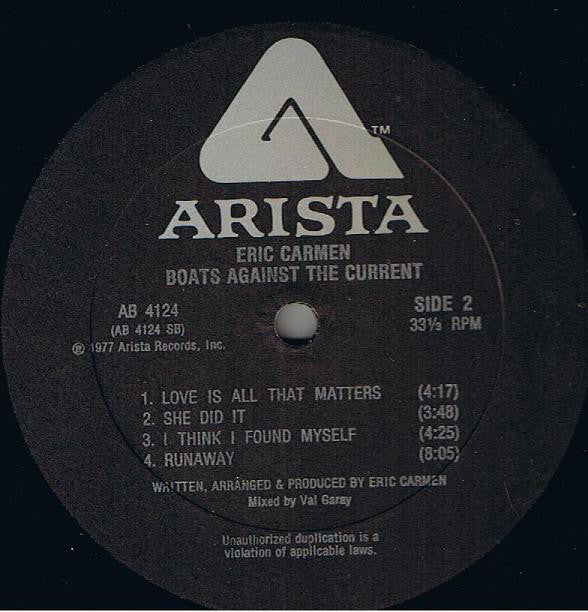 Eric Carmen : Boats Against The Current (LP, Album, All)