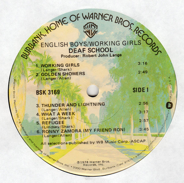 Deaf School : English Boys/Working Girls (LP, Album, Jac)