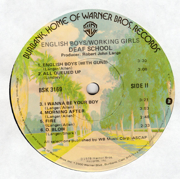 Deaf School : English Boys/Working Girls (LP, Album, Jac)