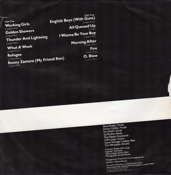 Deaf School : English Boys/Working Girls (LP, Album, Jac)