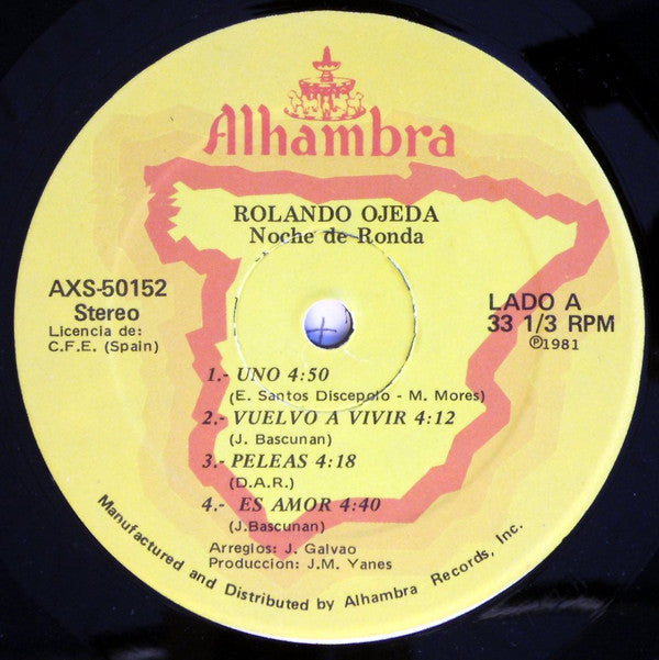 Rolando Ojeda : Noche De Ronda (LP, Album)