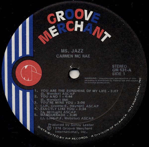 Carmen McRae : Ms. Jazz (LP, Album)