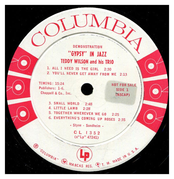 Teddy Wilson Trio : Play Gypsy In Jazz (LP, Album, Mono, Promo, 6-E)