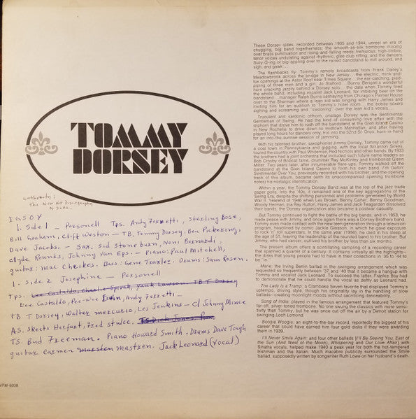 Tommy Dorsey : This Is Tommy Dorsey (2xLP, Comp, Mono, Roc)