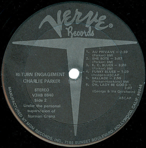Charlie Parker : Verve Return Engagement (2xLP, Comp, Gat)