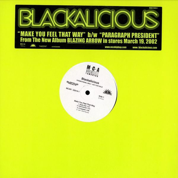 Blackalicious : Make You Feel That Way / Paragraph President (12", M/Print, Promo)
