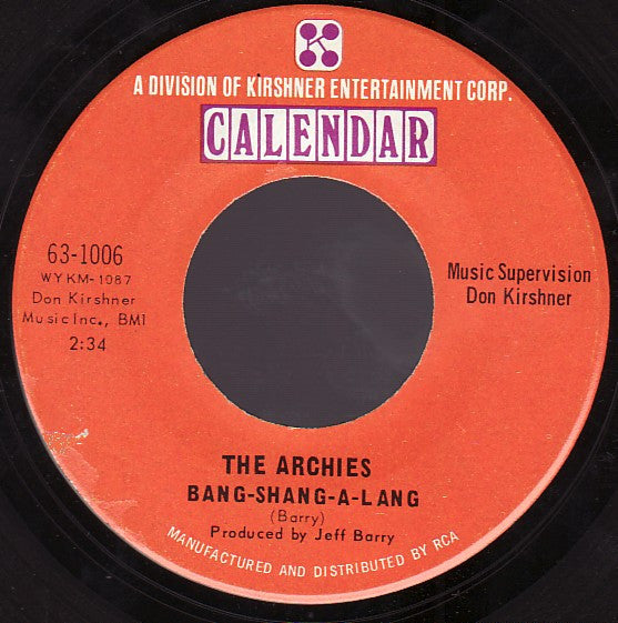 The Archies : Bang-Shang-A-Lang / Truck Driver (7", Single, Roc)
