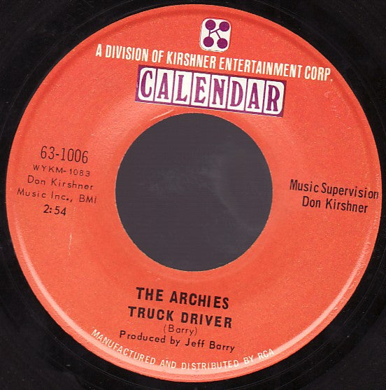 The Archies : Bang-Shang-A-Lang / Truck Driver (7", Single, Roc)