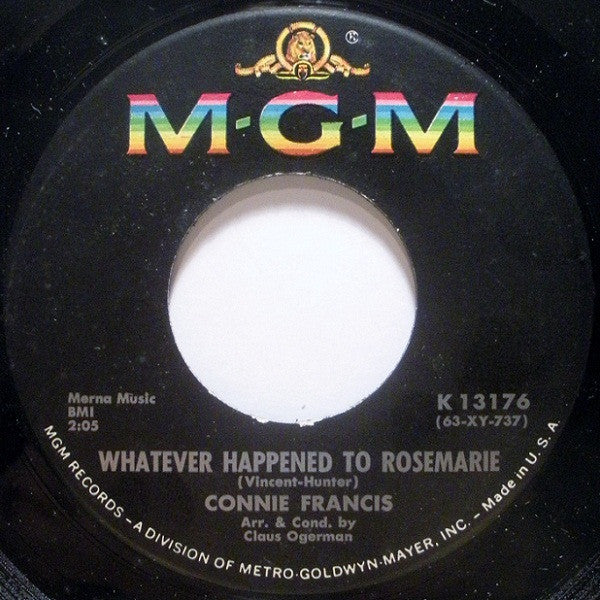 Connie Francis : Your Other Love / Whatever Happened To Rosemarie (7", Single)