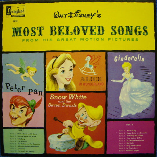 Various : Walt Disney's Most Beloved Songs From His Great Motion Pictures (LP, Album, RP)