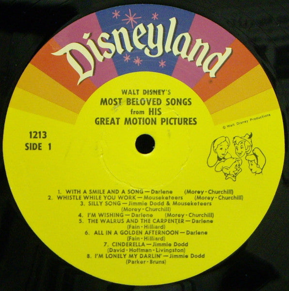 Various : Walt Disney's Most Beloved Songs From His Great Motion Pictures (LP, Album, RP)