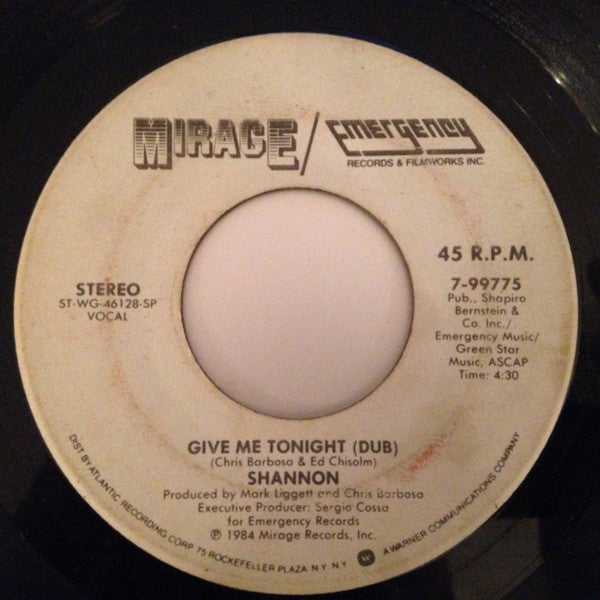 Shannon : Give Me Tonight (7", Single)