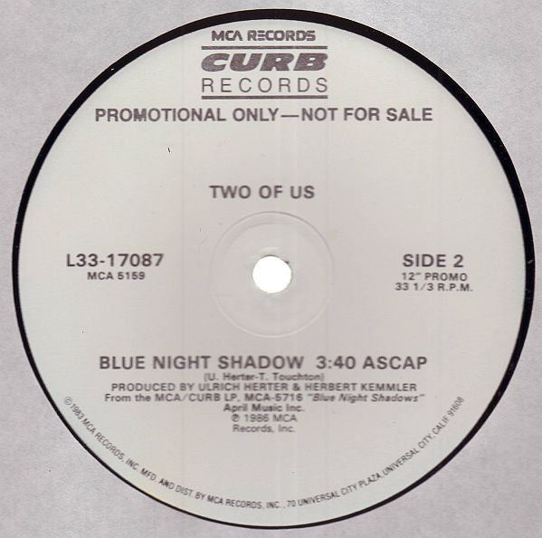 Two Of Us : Blue Night Shadow (12", Promo)