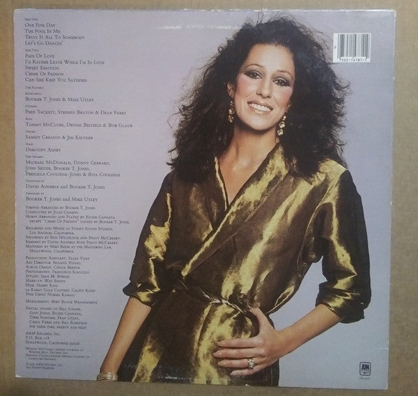 Rita Coolidge : Satisfied (LP, Album, San)