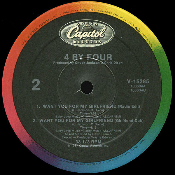 4 By Four : Want You For My Girlfriend (12")