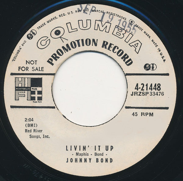 Johnny Bond : Livin' It Up / Remember The Alamo (7", Single, Promo)