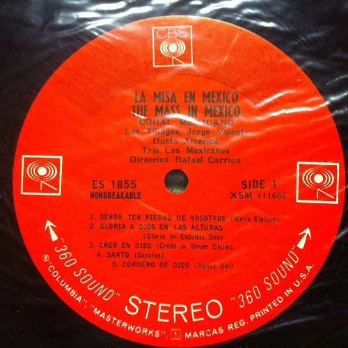 Coral Mexicano, Los Tillingos, Jorge Valente (2), Dueto America, Trio Los Mexicanos Direccion Rafael Carrion : La Misa En México (LP)