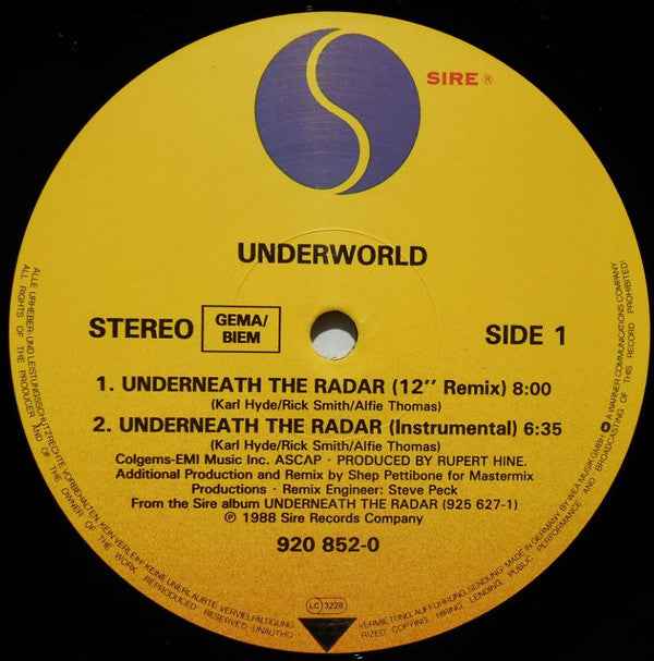 Underworld : Underneath The Radar (12")