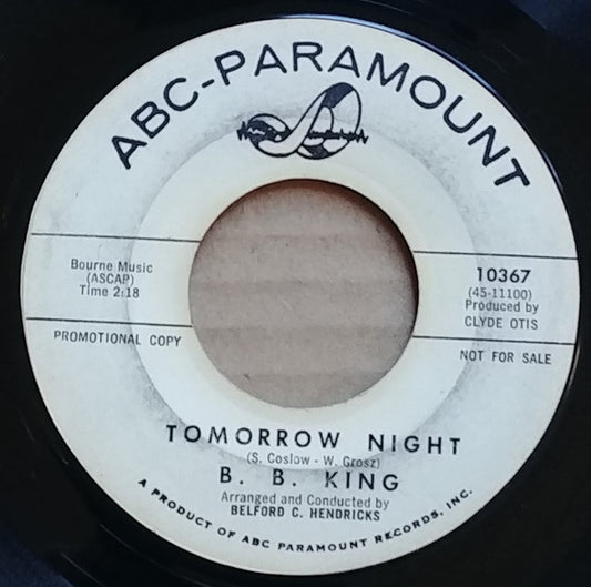 B.B. King : Tomorrow Night / Mother's Love (7", Single, Promo)