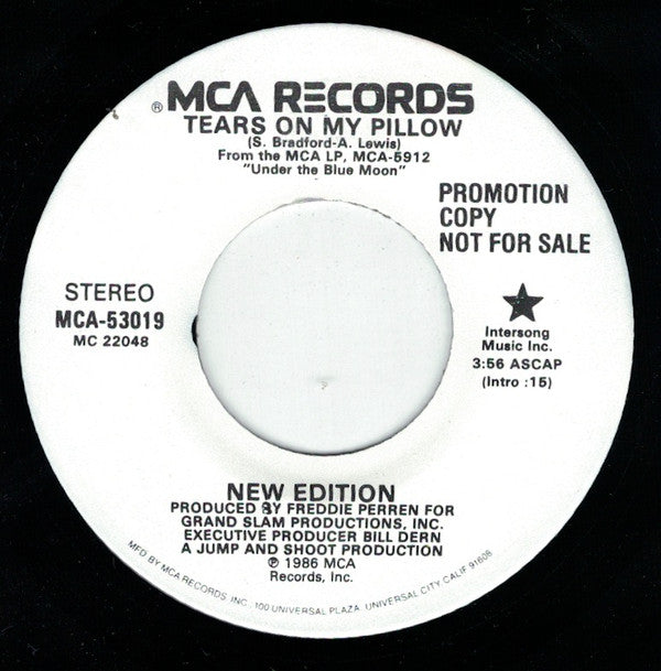 New Edition : Tears On My Pillow / Bring Back The Memories (7", Single, Promo)