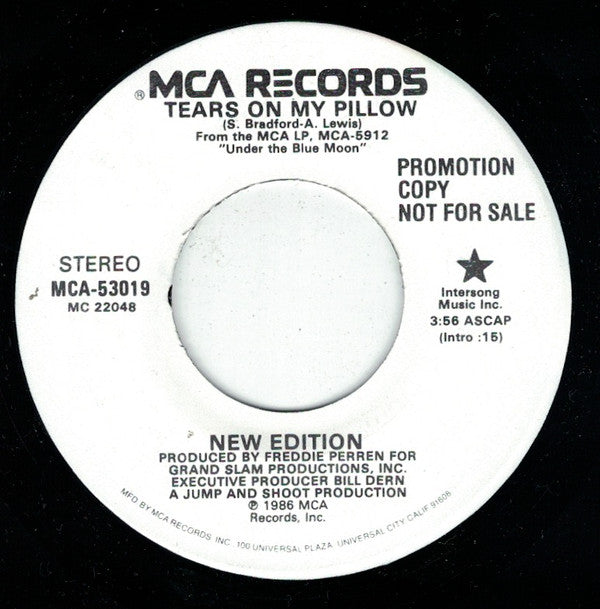 New Edition : Tears On My Pillow / Bring Back The Memories (7", Single, Promo)