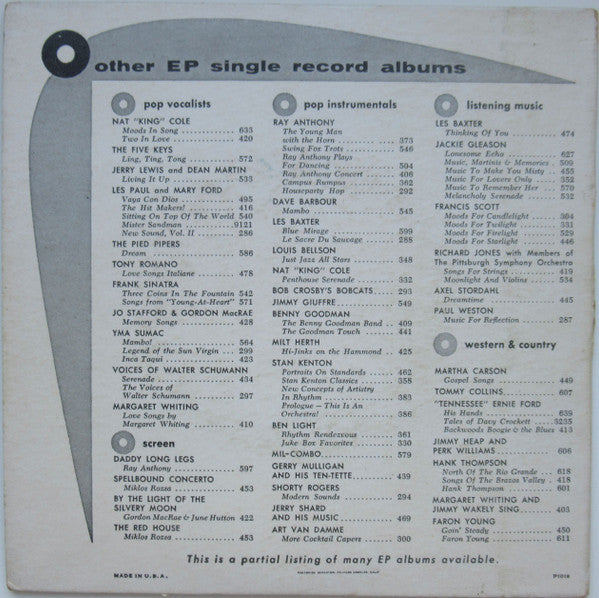 Dean Martin : Ten Thousand Bedrooms (7", EP)