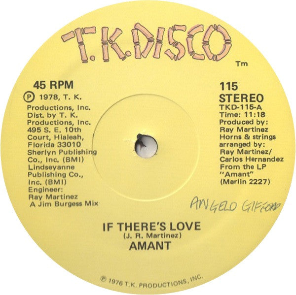Amant : If There's Love / Hazy Shades Of Love (12")