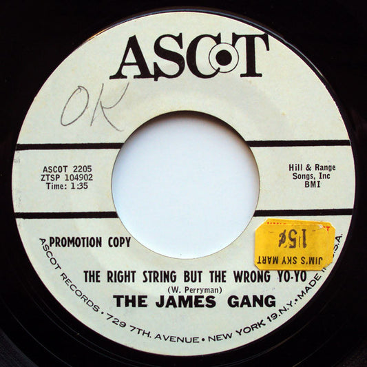 The James Gang (4) : The Right String But The Wrong Yo-Yo (7", Single, Promo)