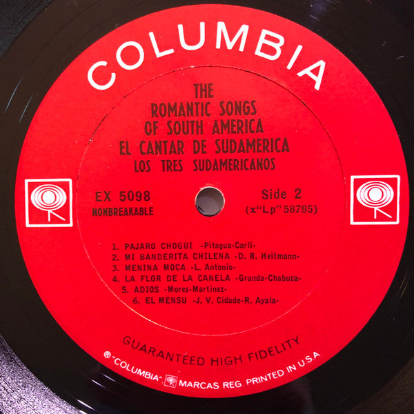 Los 3 Sudamericanos : The Romantic Songs Of South America (LP, Mono)