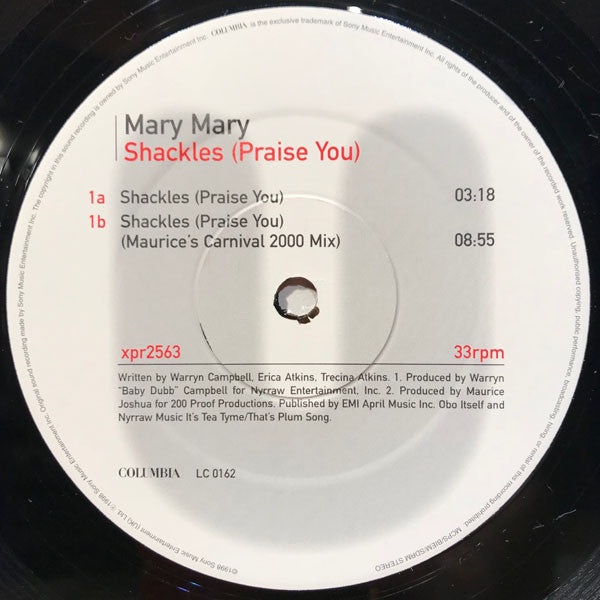 Mary Mary : Shackles (Praise You) - The Remixes (12", Promo)