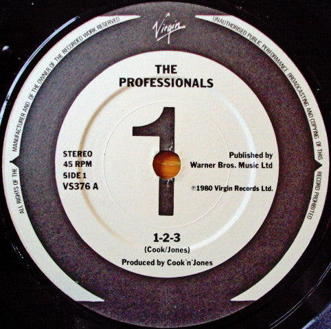The Professionals (7) : One Two Three (7", Single, Pos)