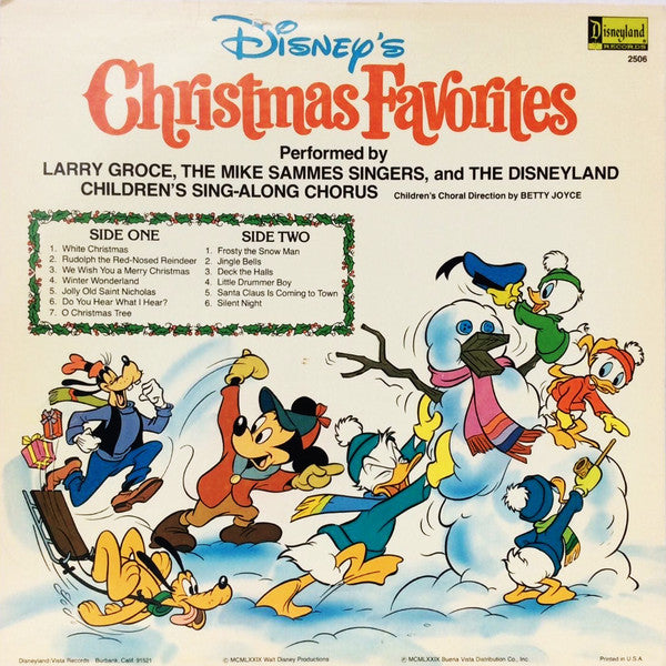 Larry Groce, Mike Sammes Singers And The Disneyland Children's Sing-along Chorus : Disney's Christmas Favorites (LP, Album, RP)