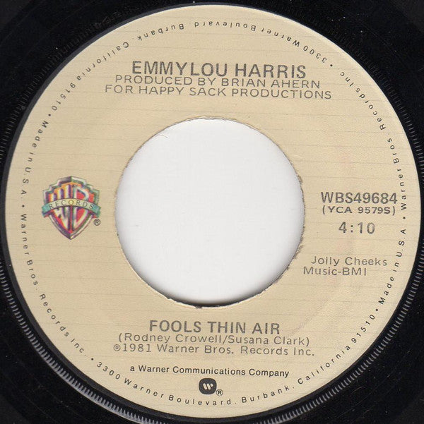 Emmylou Harris : Mister Sandman / Fools Thin Air (7", Single, Jac)