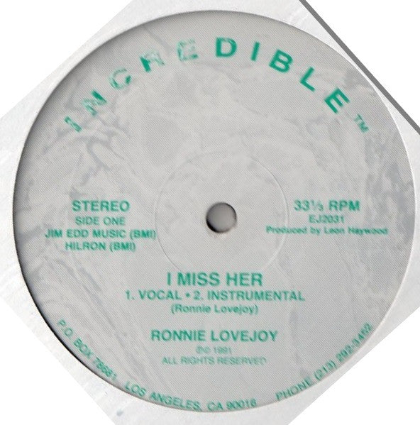 Ronnie Lovejoy : I Miss Her (12")