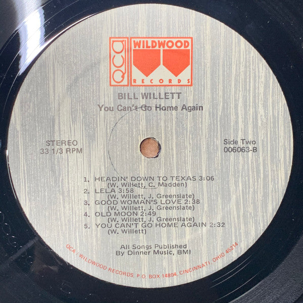 Bill Willett (2) : You Can't Go Home Again (LP, Album)