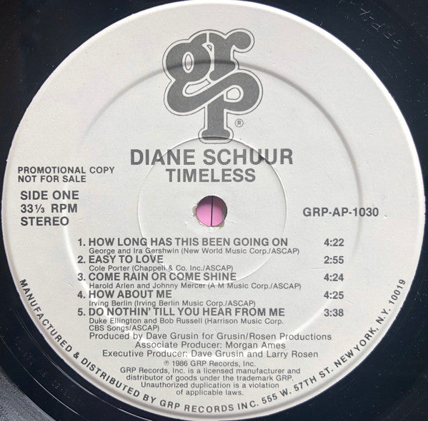 Diane Schuur : Timeless (LP, Album, Promo)