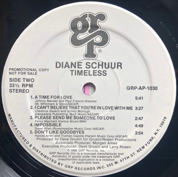 Diane Schuur : Timeless (LP, Album, Promo)