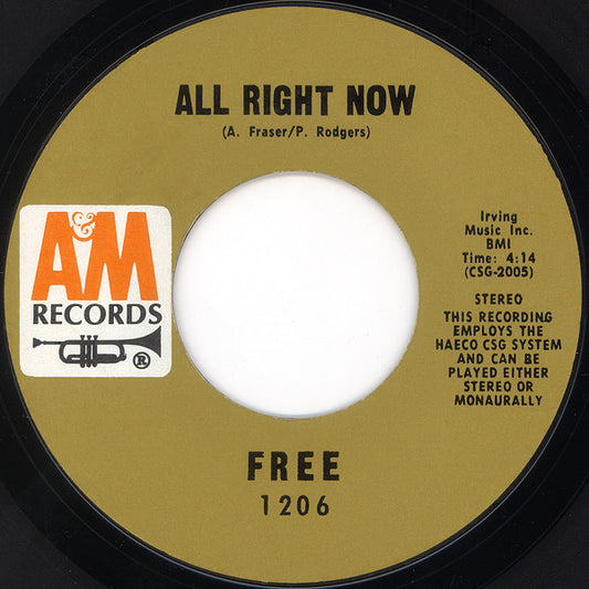 Free : All Right Now (7", Single, Styrene, Pit)