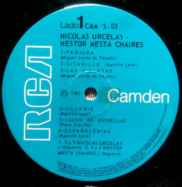 Nestor Mesta Chaires ● Nicolas Urcelay : Recordando* (LP, Comp, RE)