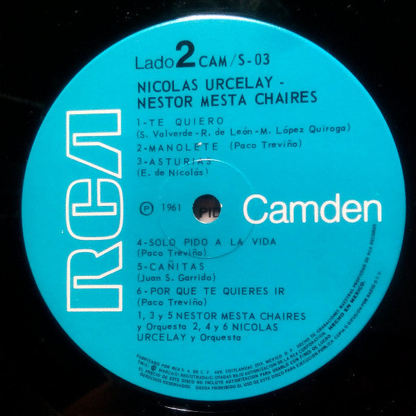 Nestor Mesta Chaires ● Nicolas Urcelay : Recordando* (LP, Comp, RE)