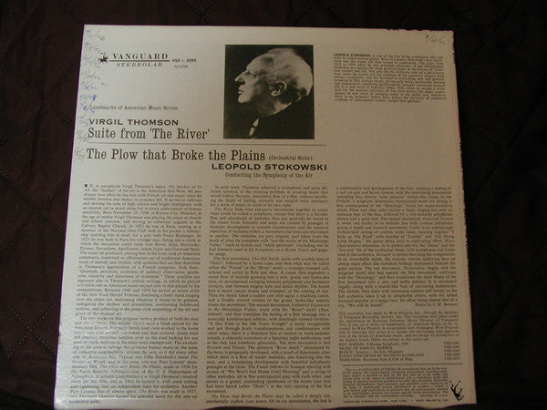 Virgil Thomson / Symphony Of The Air / Leopold Stokowski : The Plow That Broke The Plains / Suite From 'The River' (LP, Album, RE)