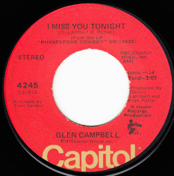 Glen Campbell : Don't Pull Your Love / Then You Can Tell Me Goodbye (7", Jac)