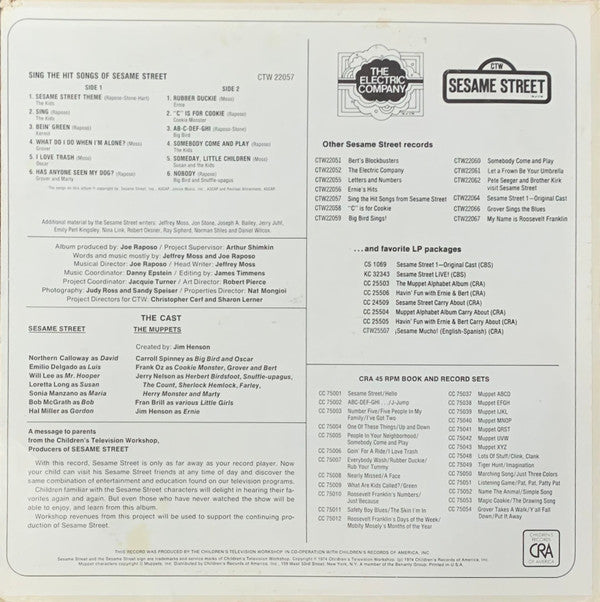 Sesame Street : Sing The Hit Songs Of Sesame Street (LP, Comp, Pit)